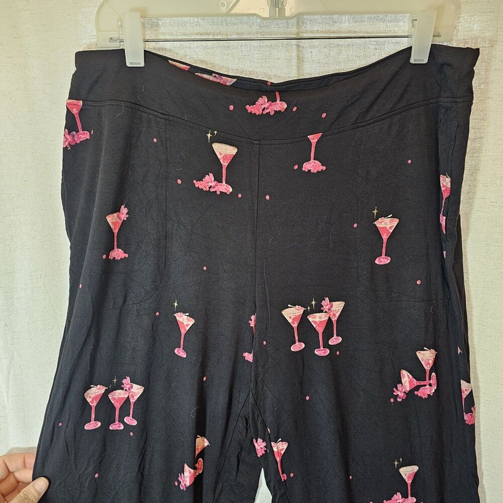 Soma LS Large Short Cool Nights PJ Pants Sipping Pretty Black Summer Cooling - Picture 3 of 9